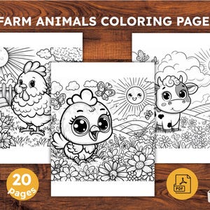 Farm Animals Coloring Pages: Fun for Kids & Adults (PDF Download)
