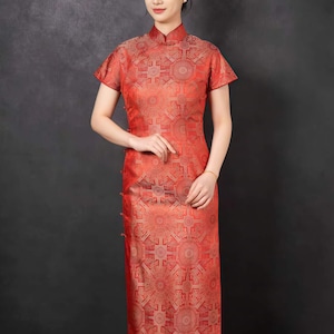 Modern Cheongsam | Custom Chinese Wedding Dress | Red Cheongsam Dress | Chinese Qipao Dress | Chinese Bridal Dress | Tea Ceremony Dress