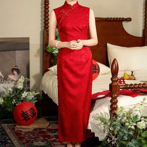 Modern Cheongsam | Custom Chinese Wedding Dress | Red Cheongsam Dress | Chinese Qipao Dress | Chinese Bridal Dress | Tea Ceremony Dress