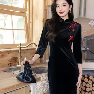 evening dresses online china Chinese style Navy Blue Evening Dresses 2019 A-Line / Princess High Neck Beading Crystal Short Sleeve Floor-Length / Long Formal Dresses
