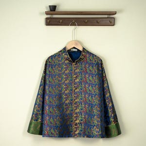 Imperial Pattern Silk CoatTang Traditional Chinese Tang Jacket in Song Brocade Fabric,Vintage Style Chinese Jacket with Cultural Motifs