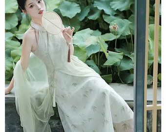 Vestido qipao chino sexy y elegante para primavera verano, cheongsam estilo republicano con jacquard bordada, vestido oriental ligerochina