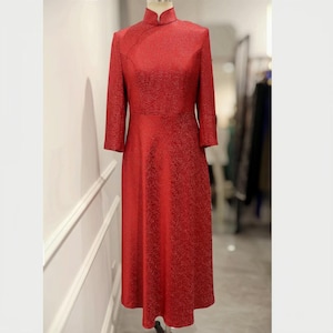 Modern Cheongsam | Custom Chinese Wedding Dress | Red Cheongsam Dress | Chinese Qipao Dress |Chinese Bridal Dress |Custom Silk Evening Dress