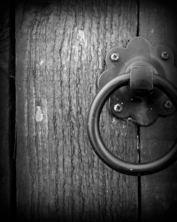 Items similar to Old Door Handle Black and White Photography 10x8 print