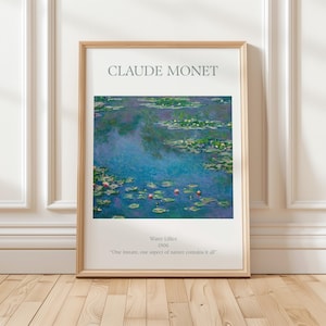 Claude Monet Water Lilies | Wall Decor, Gallery Print, Home Art, Gift for Art Lovers, Rolled Posters, Art Print Poster