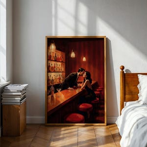 Romantic wall art inspired by 1950s nightlife and vintage bars