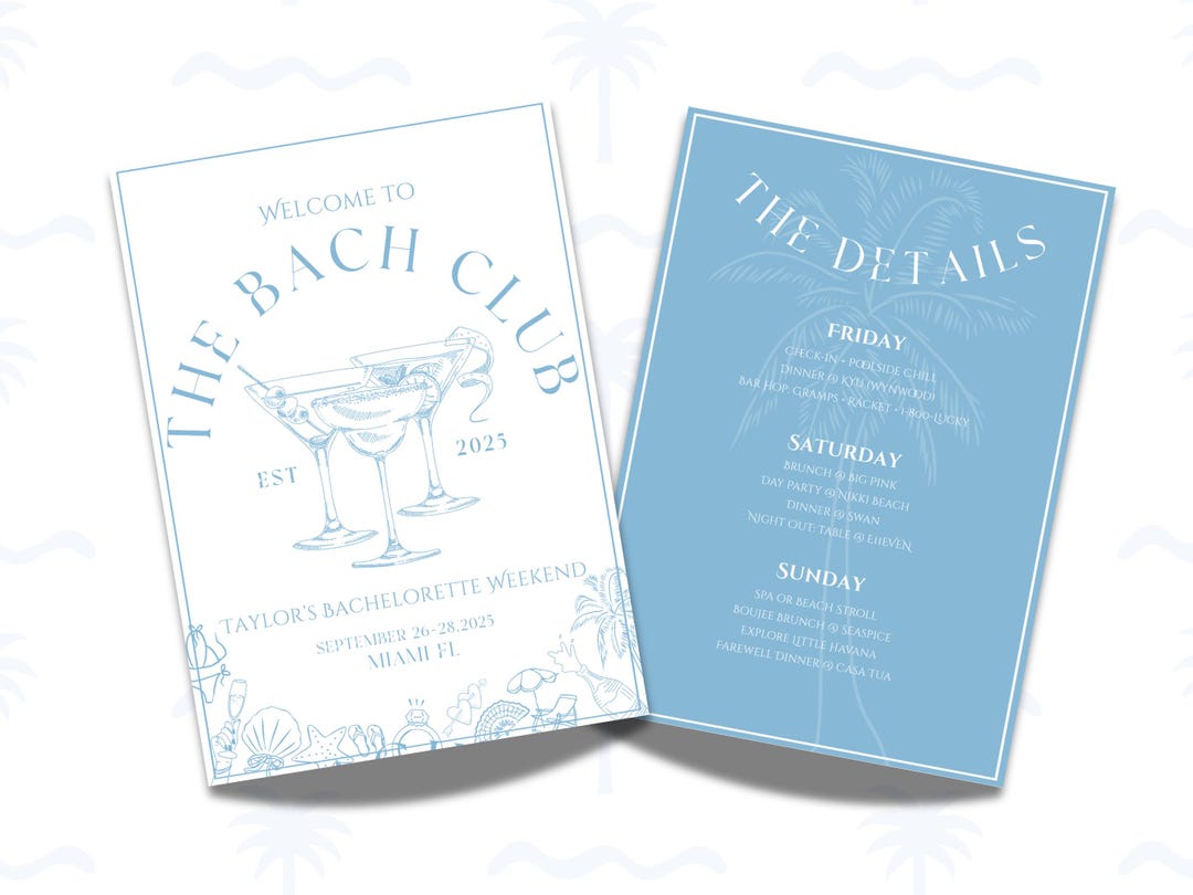 Bachelorette Party Itinerary Template Bach Club Travel Itinerary Girls