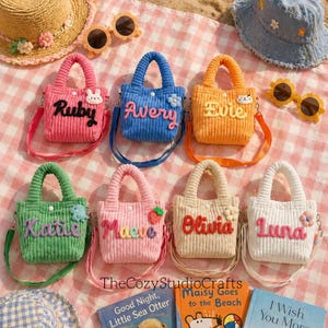 Personalized Toddler Purse with Cute Charm, Custom Name Tote Handbag, Children's Gift,Birthday Gift Preschool Daycare Bag