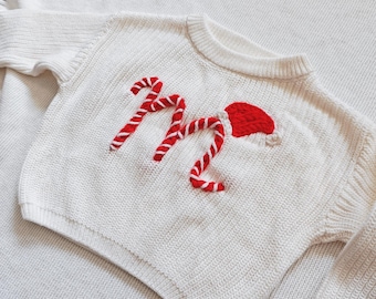 Christmas Personalized Name Baby Sweater Personalized gift  Hand embroidered Name Baby Sweater, Christmas Gift For Baby
