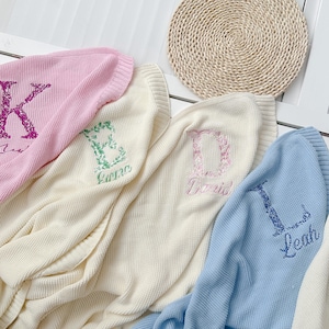 Personalisierte Babydecke, Gestickte Namensdecke, Benutzerdefinierte Babygeschenk, Neugeborenendecke, Babypartygeschenk, Babyandenken, weiche Babydecke