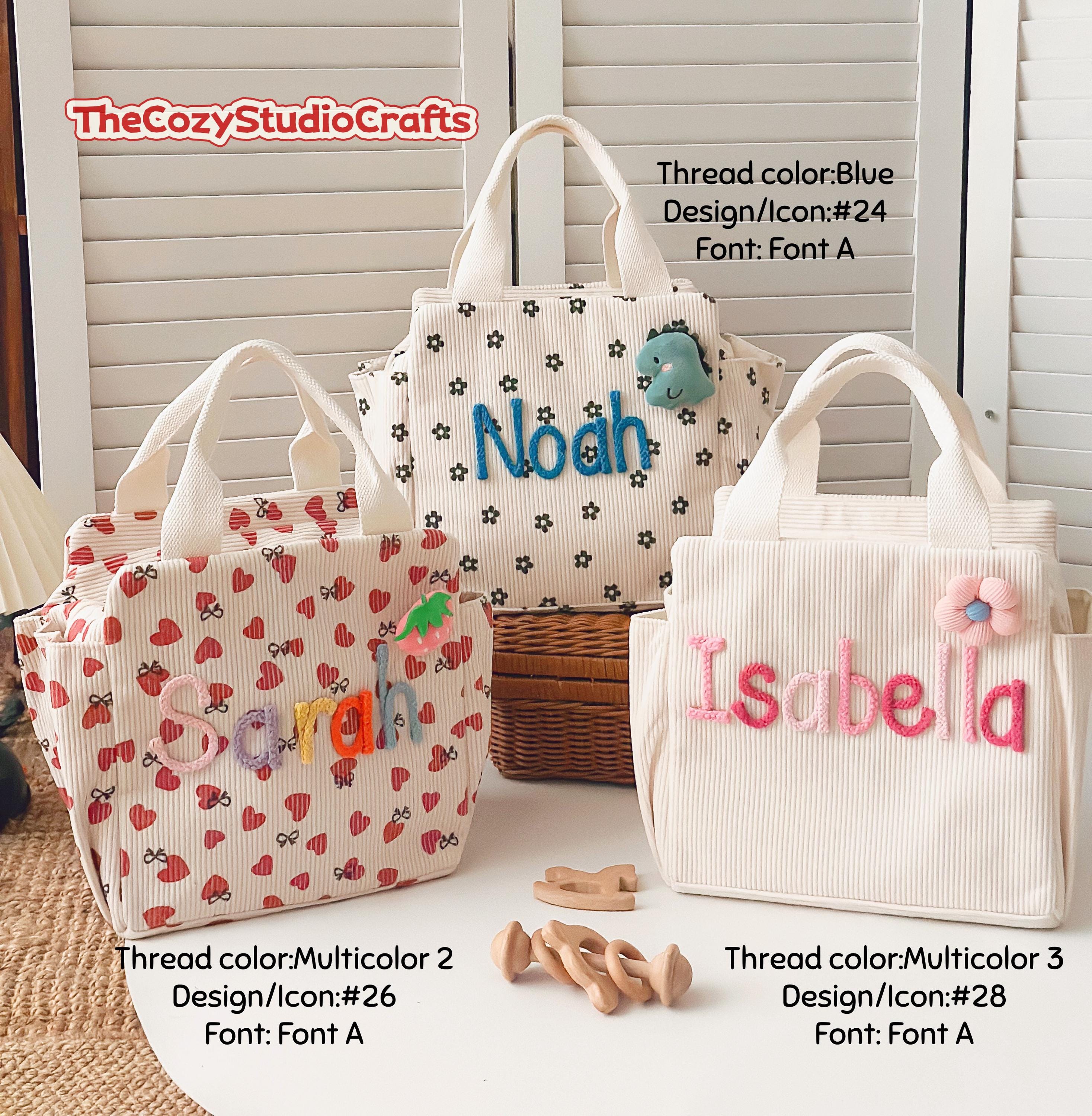 Personalized Kids Lunch Bag, Lunchbox Bag, Handmade Corduroy Lunch Bag ...