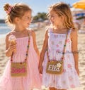 Custom Name Straw Purse | Daisy Woven Crossbody Bag | Kids Boho Summer Accessory  Custom Seersucker Tote, Birthday Beach Party Gift product logo
