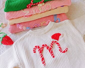 Hand-Embroidered Baby Christmas Sweater: Personalized Holiday Keepsake Jumper for Kids & Babies, Christmas Gift  Baby Boy Gift