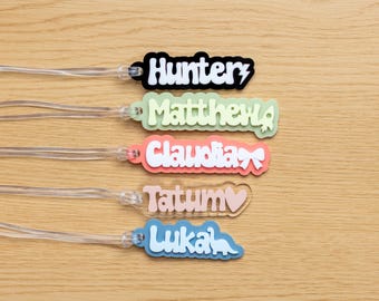 Personalised Acrylic Kids Bag Tag