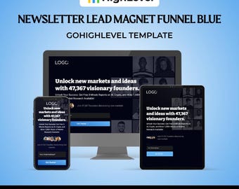 GHLニュースレターリードマグネットファネルブルー