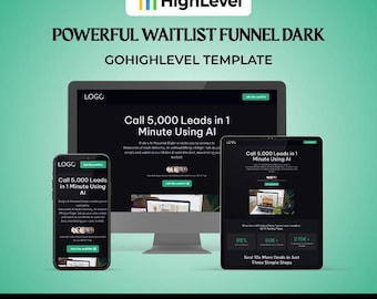 Powerful Waitlist Funnel Dark for GoHighLevel