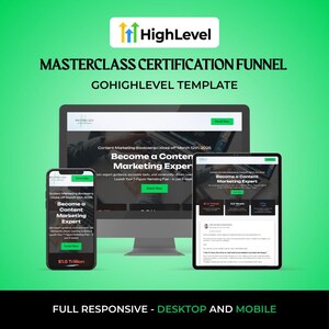 Entonnoir de certification Masterclass pour GoHighLevel