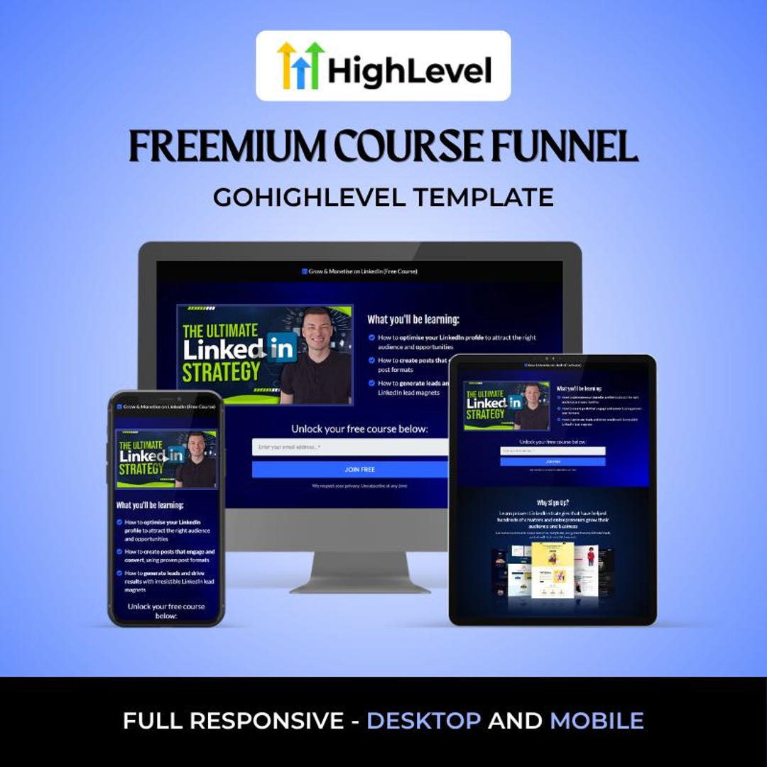 GHL Freemium Course Funnel for Coaches - Etsy
