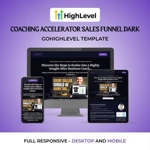 Coaching Accelerator Sales Funnel Dark for GoHighLevel
