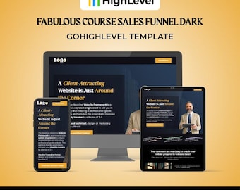 GoHighLevel Course Sales Funnel Template, Dark Theme
