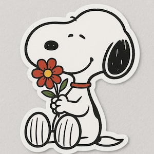 High Quality 2&quot; Snoop Red Flower Sticker l Custom Cartoon Stickers