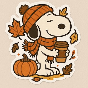 High Quality 2&quot; Snoop Cozy Sticker l Pumpkin, Fall, Coffee, Halloween Sticker l Custom Cartoon Sticker