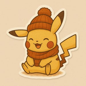 High Quality 2&quot; Pika Fall Stickers l Custom Cartoon Stickers l Halloween Stickers