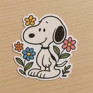 High Quality 2&quot; Cute Snoop Flowers Sticker l Cartoon Stickers l Custom Stickers