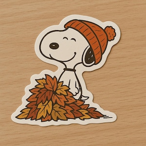 High Quality 2&quot; Snoop Fall Leaves Pile Sticker l Custom Cartoon Stickers l Halloween Stickers