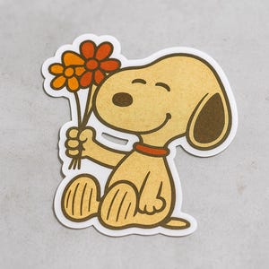 High Quality Vintage 3&quot; Snoop with Flowers Sticker l Custom Cartoon Stickers