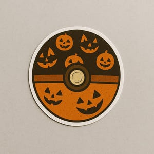 High Quality 2&quot; Pok Ball Halloween Sticker l Custom Cartoon Stickers l Halloween Stickers