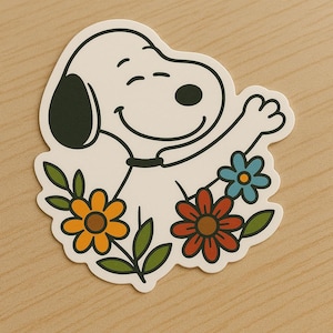 High Quality 2&quot; Snoop Flowers Sticker l Custom Cartoon Stickers l Cute Stickers