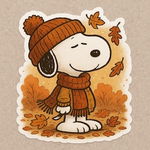High Quality 2&quot; Snoop Cute Fall Sticker l Custom Cartoon Stickers l Fall Season Stickers