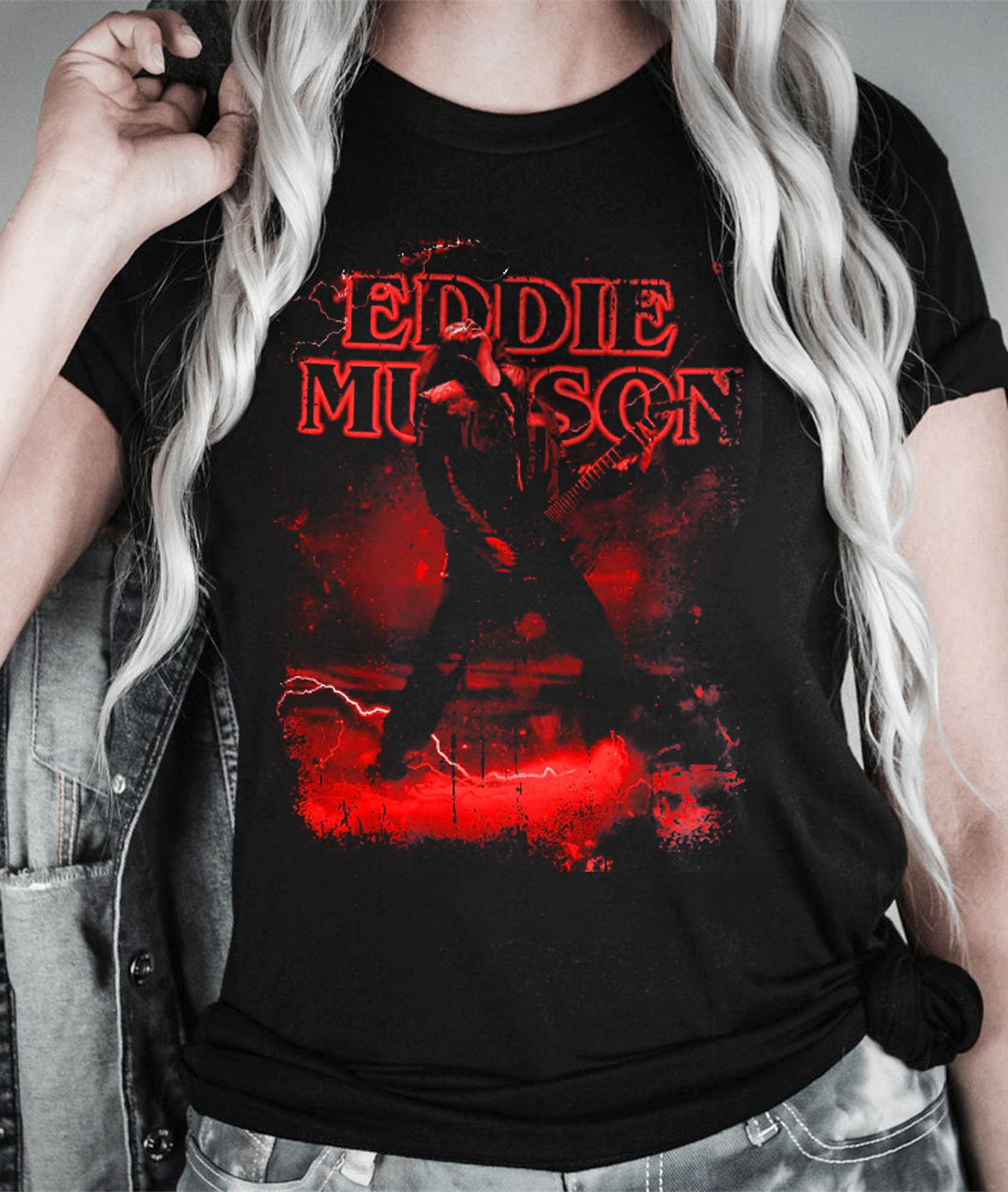 Discover Eddie Munson Play Guitar Shirt, Eddie Vintage Shirt, Munson Shirt