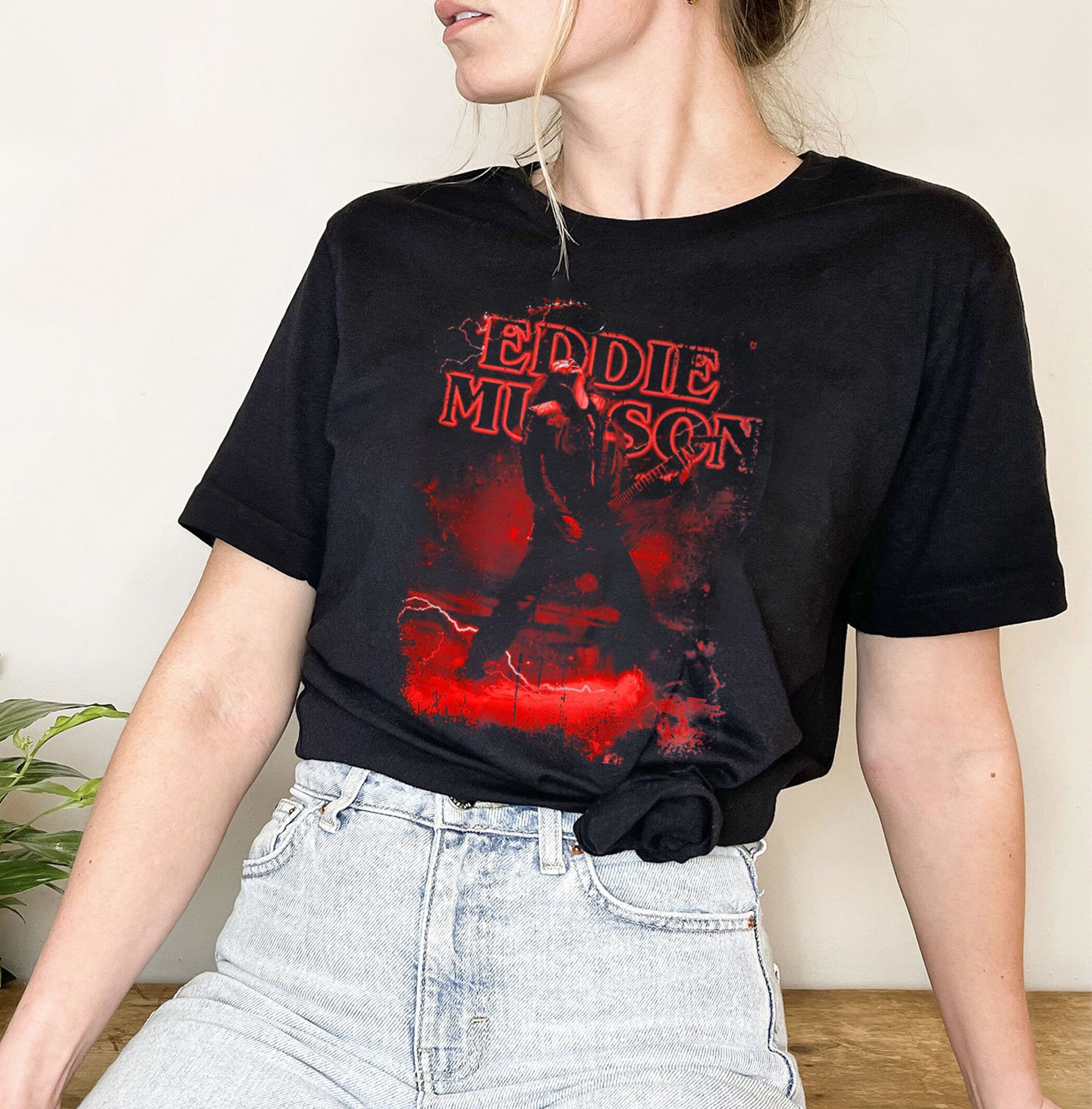 Discover Eddie Munson Play Guitar Shirt, Eddie Vintage Shirt, Munson Shirt