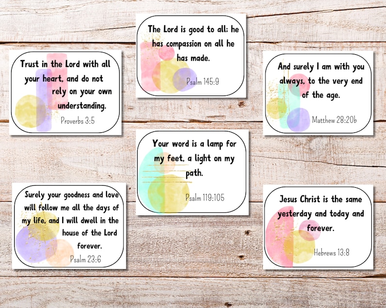 Set of 30 Printable Bible Verse Cards for Teens and Older Kids ...