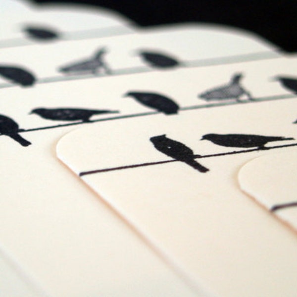 Set of 12 Mini Note Cards - Birds on a Wire