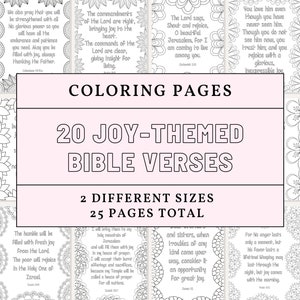 Joy Themed Bible Verse Coloring Book - Printable Instant Download