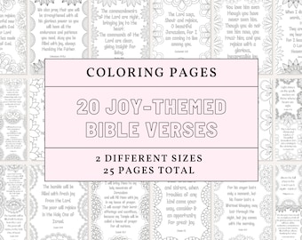 Joy Themed Bible Verse Coloring Book - Printable Instant Download