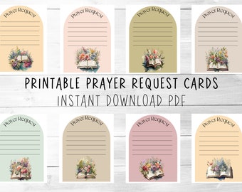 Printable Prayer Request Cards Instant Download for Women's Ministry Bible Study Church Events