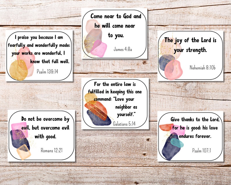 Set of 30 Printable Bible Verse Cards for Teens and Older Kids ...