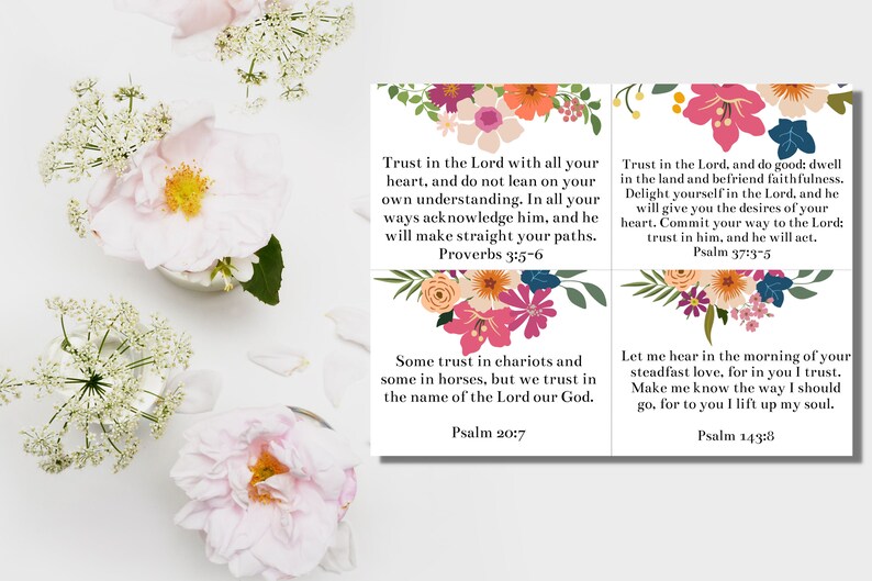 Trusting God Printable Coloring Pages and Bible Verse Cards - Etsy