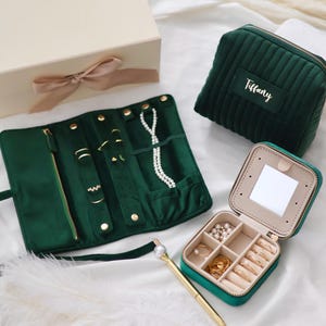 Personalized Bridesmaid Proposal Gift • Birthday Gift • Custom Makeup Bag • Personalized Travel Gift Set • Jewelry Organizer • Jewelry Box