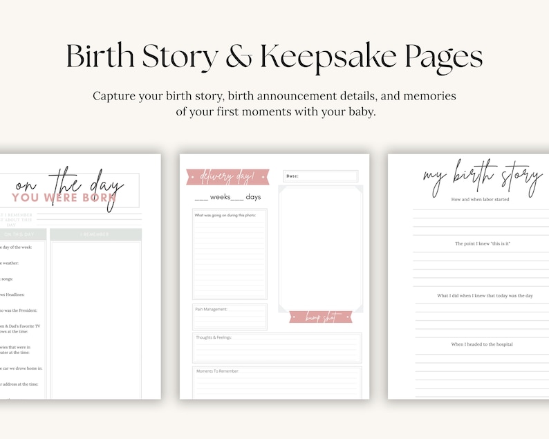 Laboe Workbook Labor & Birth Workbook | Birth Plan, Checklists and Contraction Tracker ...