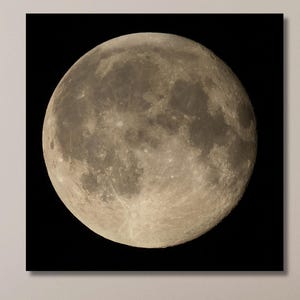 Full Moon Canvas Print: Mystical Celestial Boho Wall Art