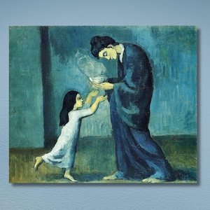 Picasso&#39;s &quot;Old Guitarist&quot; Canvas Print: Blue Period Abstract Art