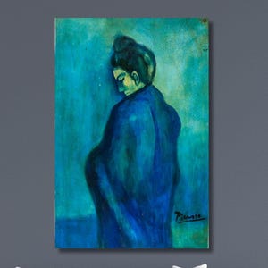 Pablo Picasso Blue Period,Giclee Print Reproduction Painting,Neutral Tone,Exhibition poster,Picasso Ready To Hang Canvas,Famous Artist