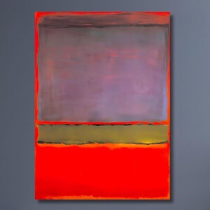 Rothko Red Abstract Canvas Art Print: Expressive Color Block Style