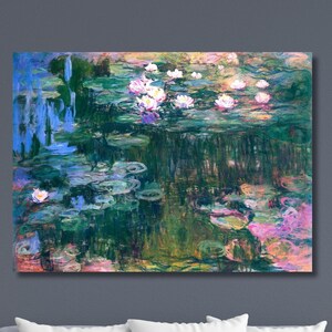 Monet Claude Water Lilies,Impressionist Landscape Painting,Garden Print,Flower Print,Monet Wall Art,Monet Painting, Famous Art