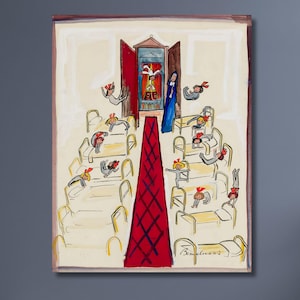 Impressão em tela "Boa noite, meninas", de Ludwig Bemelmans, arte clássica de berçário de Madeline, ilustração de livro infantil vintage, decoração de parede